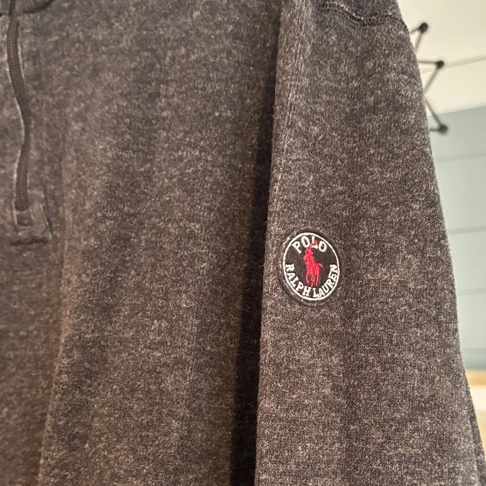 Polo Ralph Lauren Reversible Estate-Rib‎ Pullover in Heather/Navy